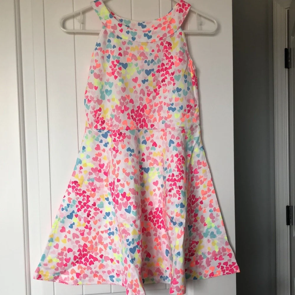 The Children's Place Dress Girls Size Large 10/12 Rainbow Hearts‎ - Picture 2 of 9